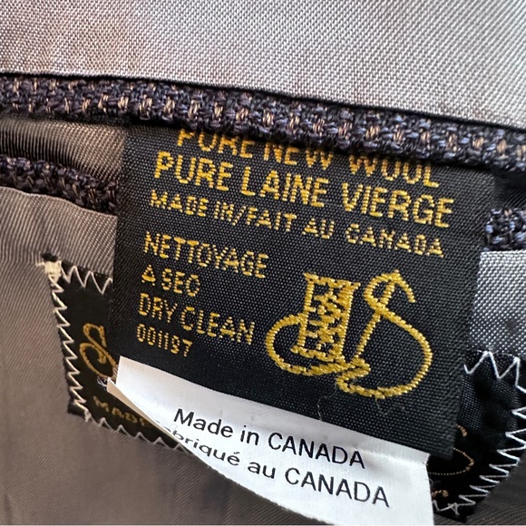 Men’s Fine Wool Blazer sz 44 -Slate Blue & Camel Shepherd's Check - Picture 7 of 15